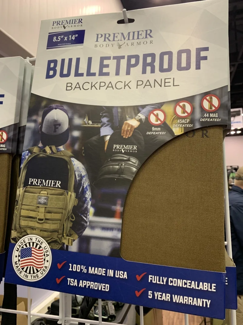 A bulletproof backpack panel.
