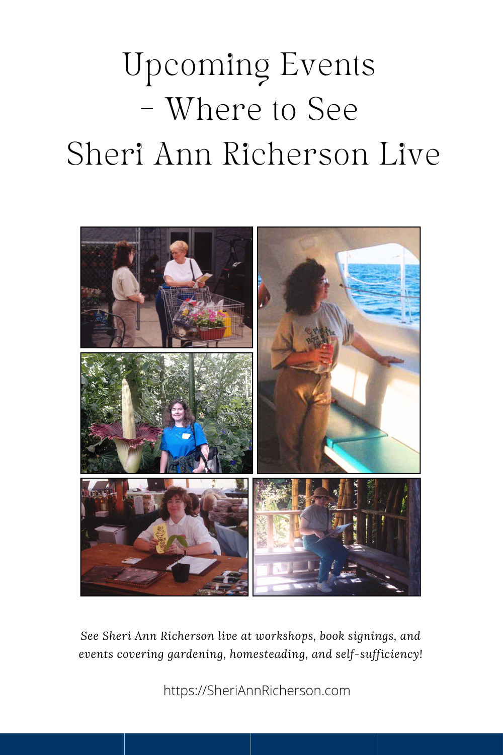 Sheri Ann Richerson at various live events, including workshops, book signings, and speaking engagements.